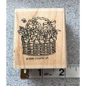 Stampin' Up Vintage 1995 Easter Basket Rubber Stamp